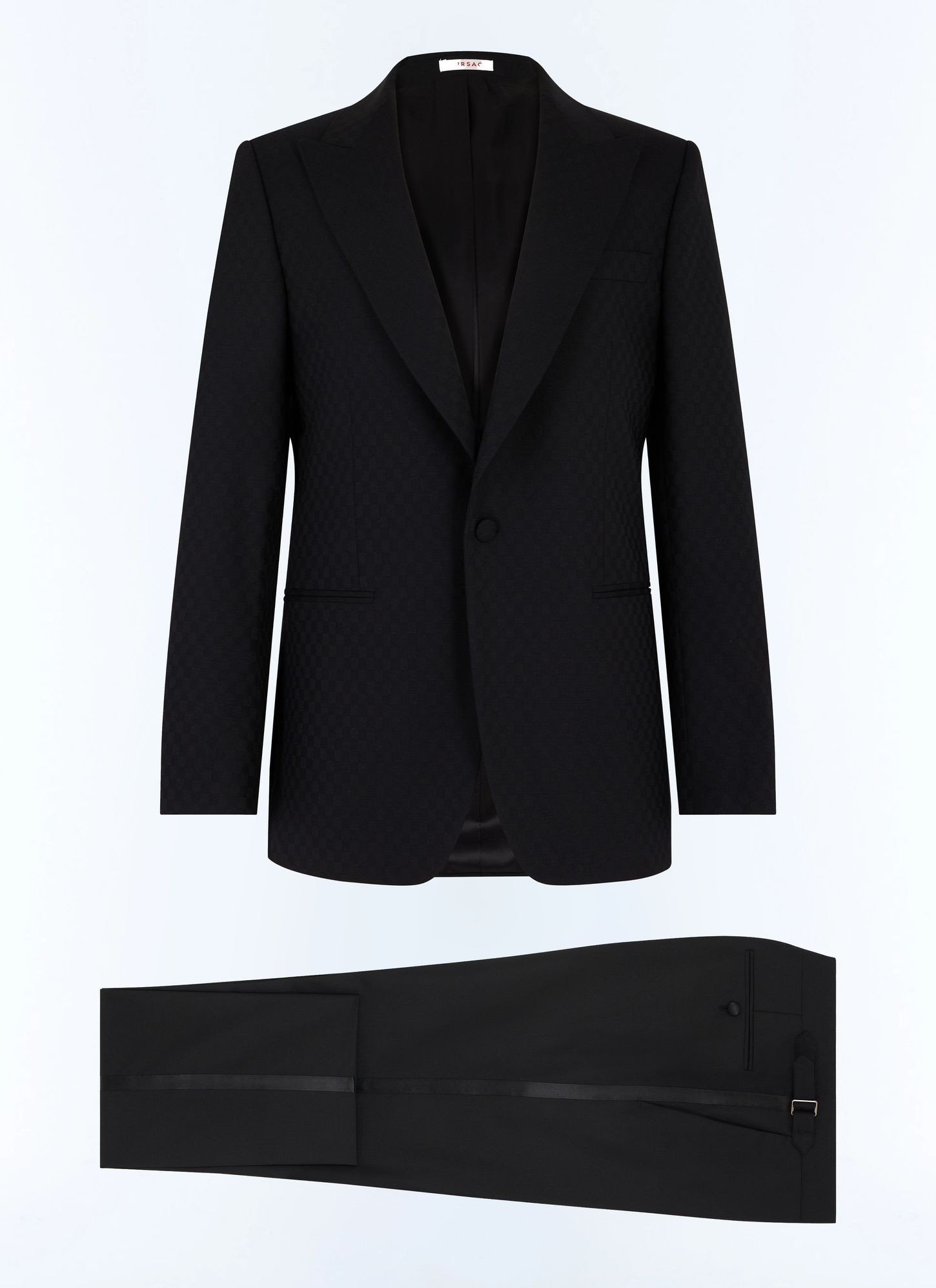 Men's black - checkerboard pattern tuxedo Fursac - S3FLIX-FV09-B020