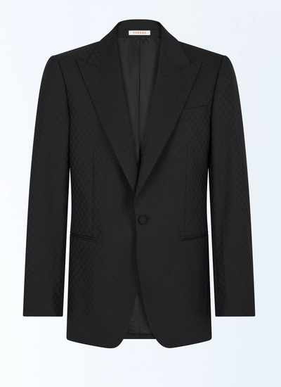 Men's black - checkerboard pattern tuxedo Fursac - V3FLIX-FV09-B020