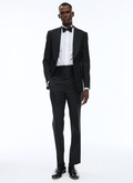 Black wool tuxedo with belt - S3VOKS-RC47-20