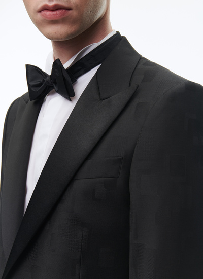 Men's tuxedo black wool jacquard Fursac - S3COXI-CC57-B020