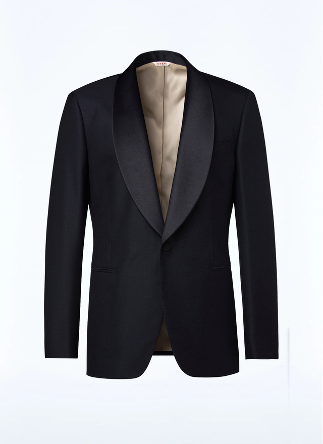 Men's black virgin wool faille tuxedo Fursac - V3COBY-RC47-20