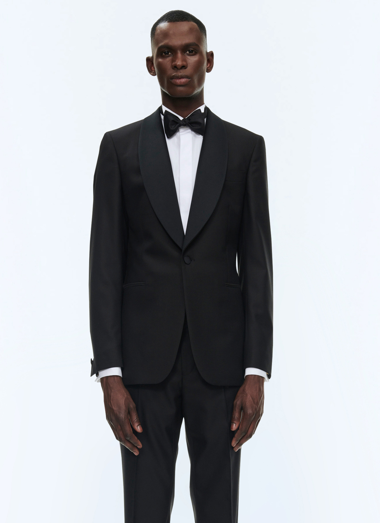 Men's tuxedo black virgin wool faille Fursac - V3COBY-RC47-20