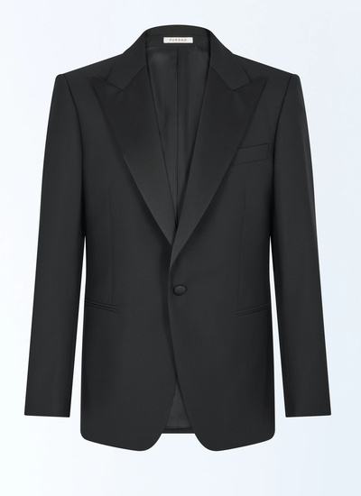 Men's black virgin wool faille tuxedo Fursac - V3ECOX-RC47-20