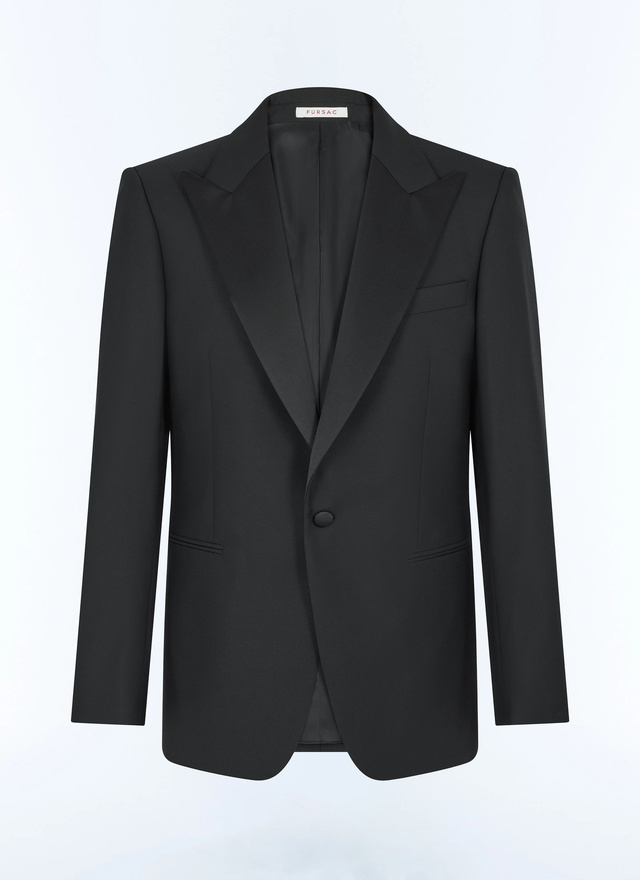 Men's black virgin wool faille tuxedo Fursac - V3ECOX-RC47-20