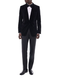 Velvet fitted tuxedo jacket - V3FERT-C711-20