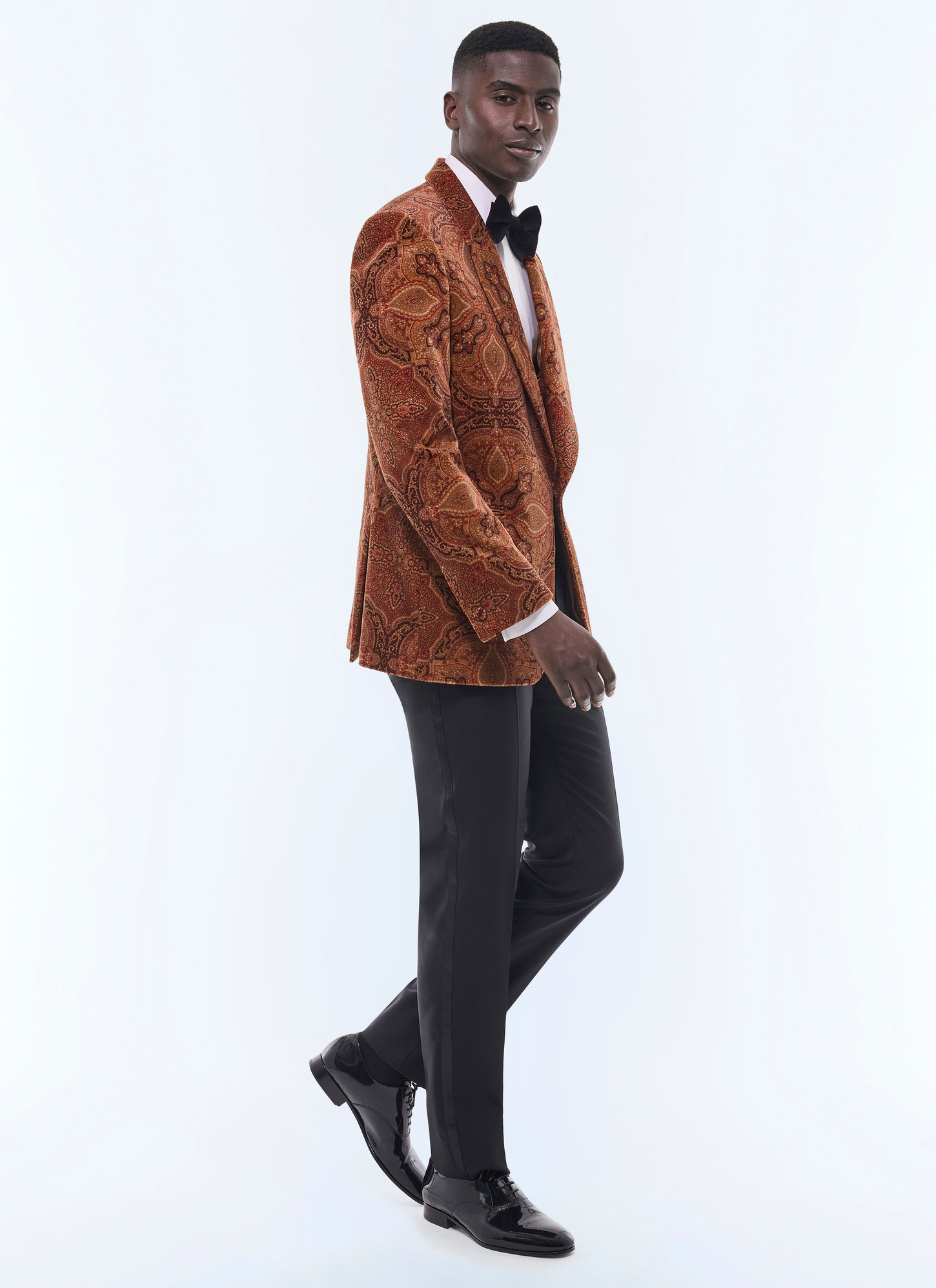 Men's brick red tuxedo Fursac - V3FERT-CC55-G004