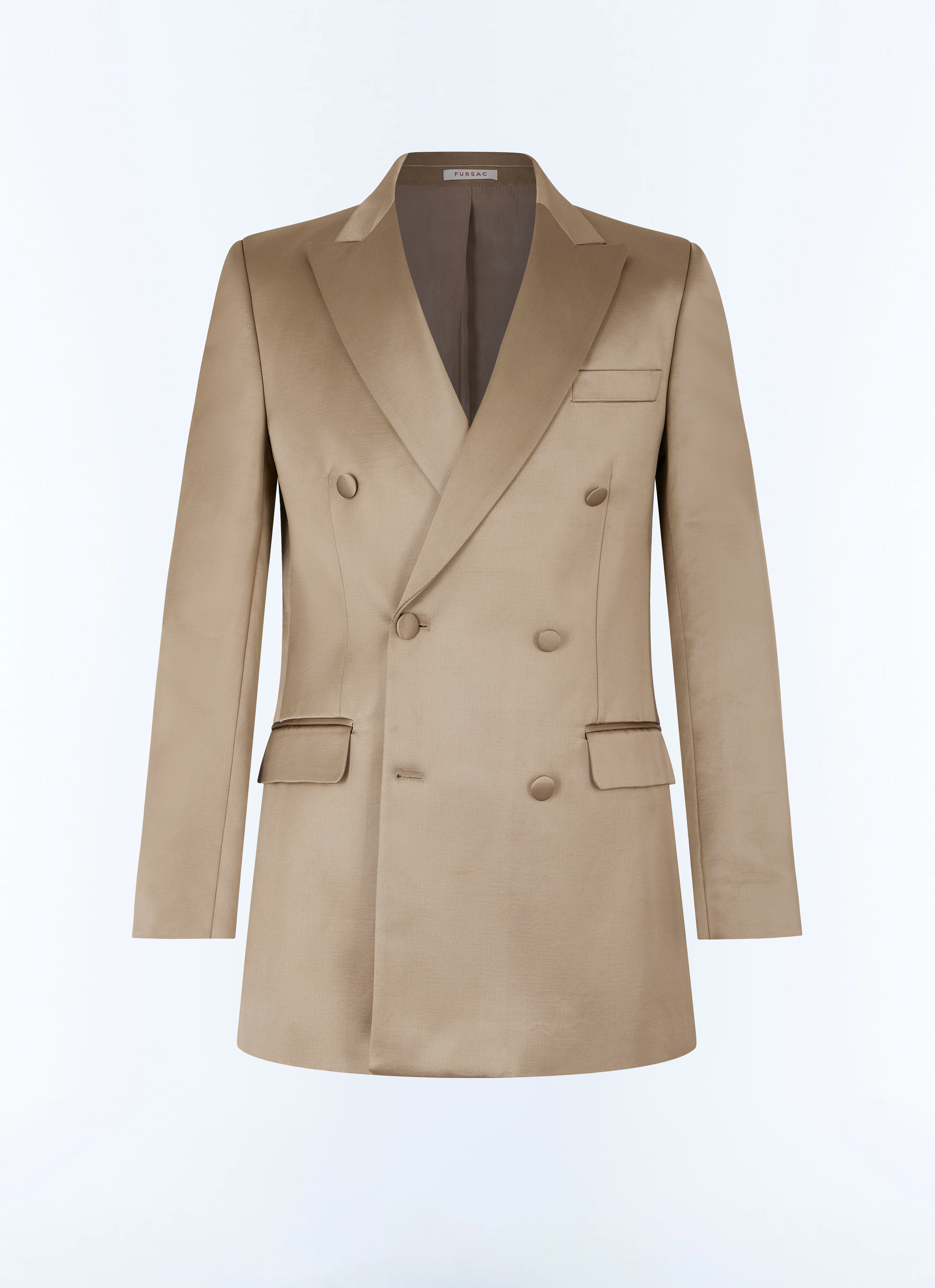 FURSAC - Satin double-breasted tuxedo jacket - Men - Size 56 - Green
