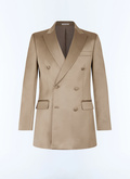 Satin double-breasted tuxedo jacket - V3FSMO-GX06-E009