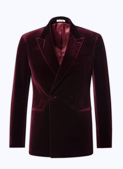 Men's red, bordeaux velvet tuxedo Fursac - V3ADEL-RC66-71