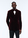 Velvet double-breasted tuxedo jacket - V3ADEL-RC66-71