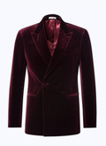 Velvet double-breasted tuxedo jacket - V3ADEL-RC66-71