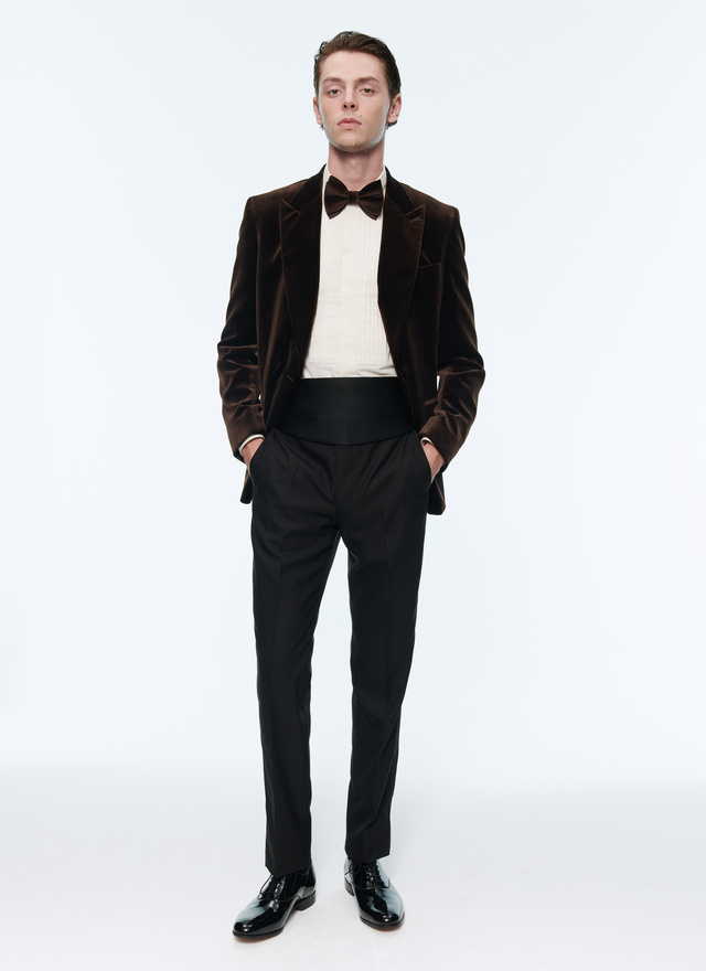 Men's tuxedo chocolate brown velvet Fursac - 22HS3ADEL-AC63/18