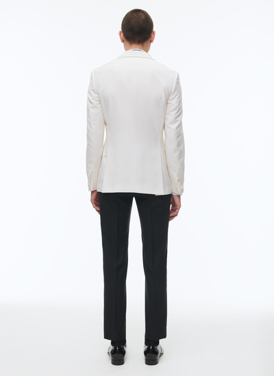 Men's white, ecru certified virgin wool tuxedo Fursac - S3FERT-FV48-A002