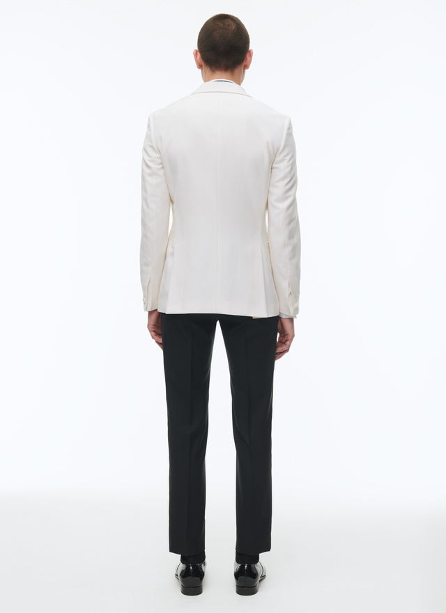 Men's white, ecru certified virgin wool tuxedo Fursac - S3FERT-FV48-A002