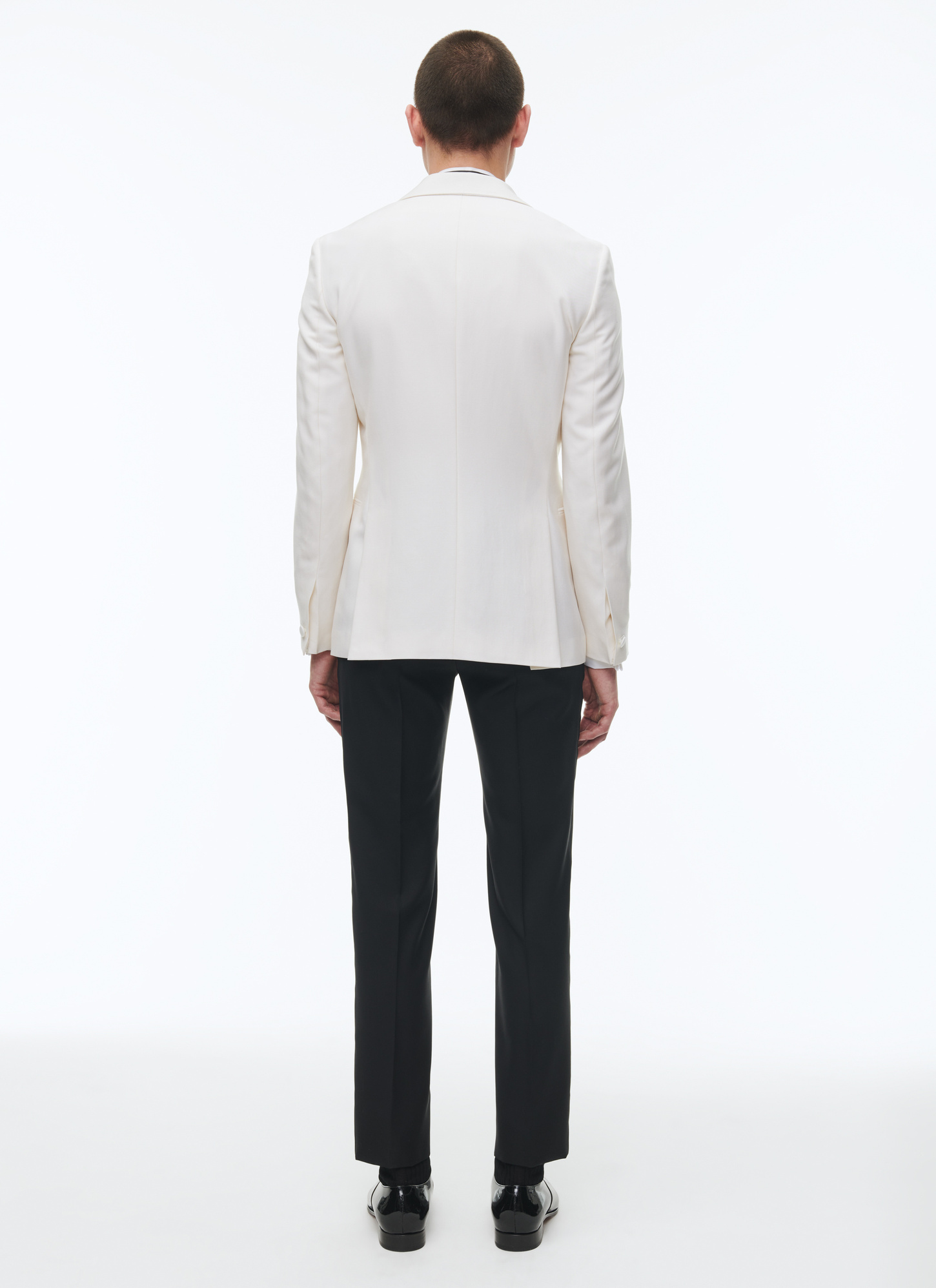 Men's white, ecru certified virgin wool tuxedo Fursac - S3FERT-FV48-A002