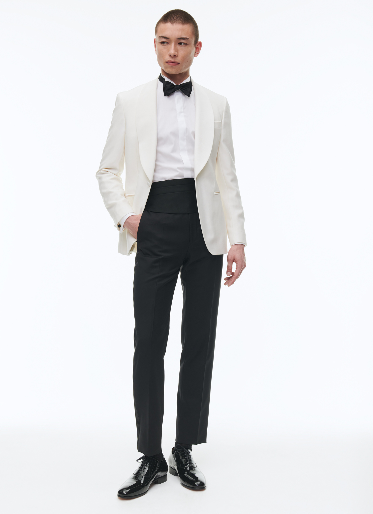 Men's ecru tuxedo Fursac - S3FERT-GV48-A002