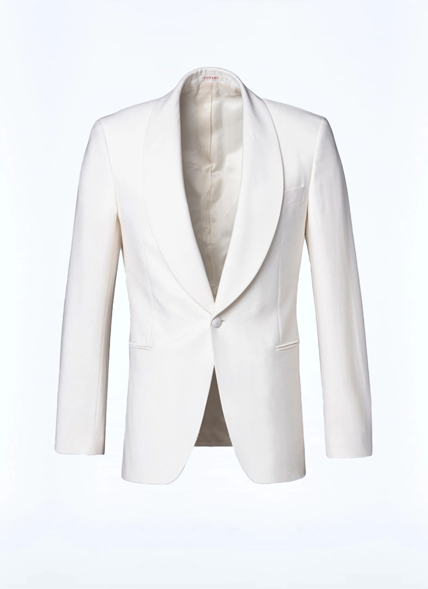 Men's white, ecru certified virgin wool tuxedo Fursac - V3FERT-FV48-A002