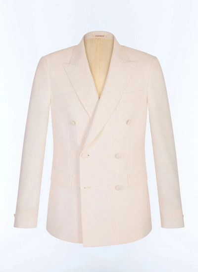 Men's white, ecru virgin wool tuxedo Fursac - V3FSMO-GV48-A002