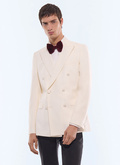 Wool double-breasted tuxedo jacket - V3FSMO-GV48-A002