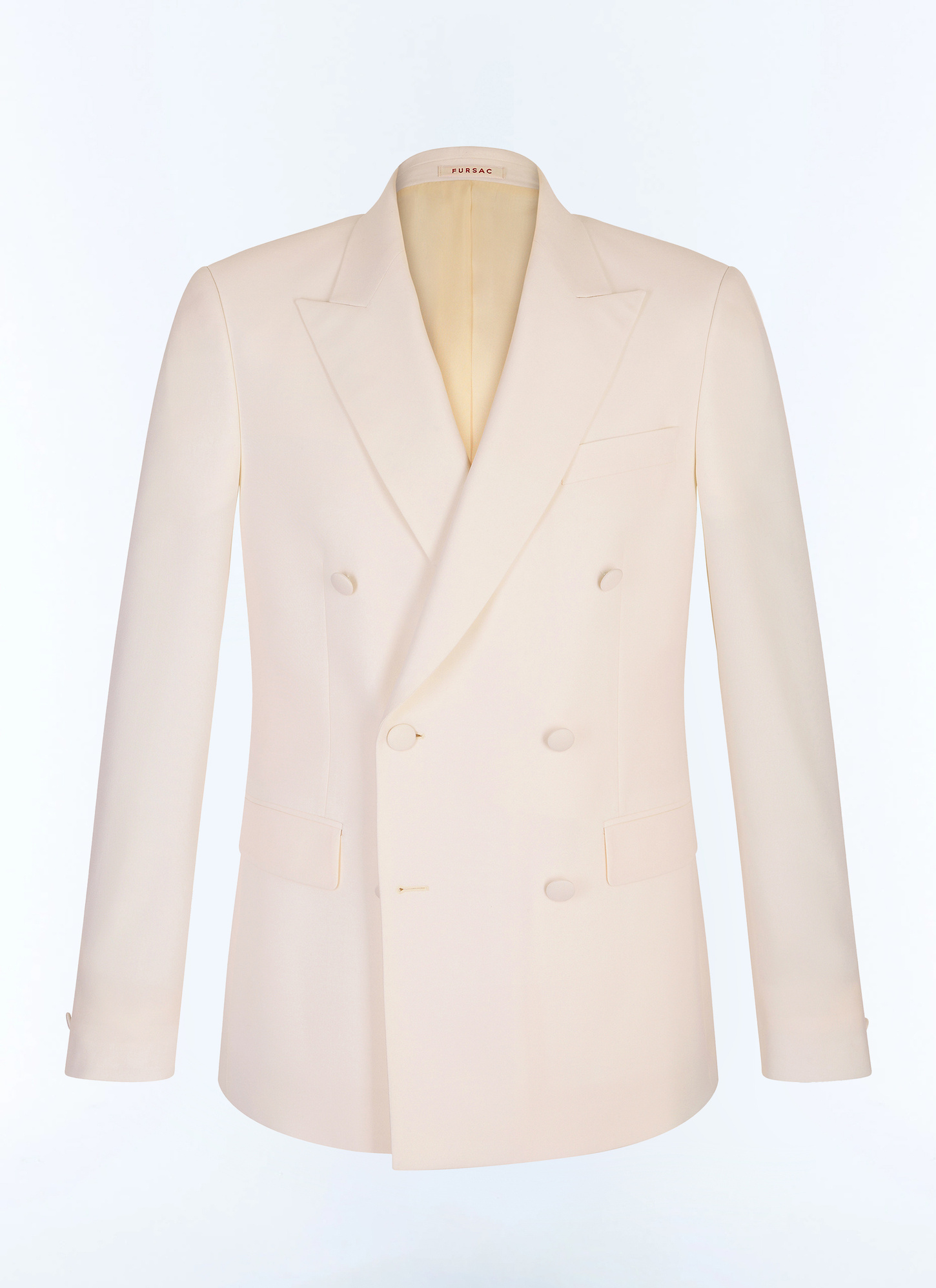 Men's white, ecru virgin wool tuxedo Fursac - V3FSMO-GV48-A002