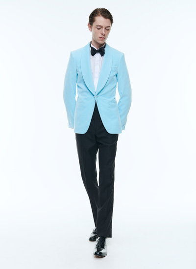 Men's tuxedo ice blue velvet Fursac - V3DOBS-C711-D006