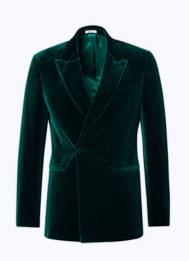 Men's green velvet tuxedo Fursac - V3ADEL-RC66-40