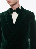 Velvet double-breasted tuxedo jacket - V3ADEL-RC66-40