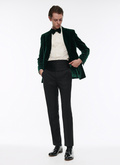 Velvet double-breasted tuxedo jacket - V3ADEL-RC66-40