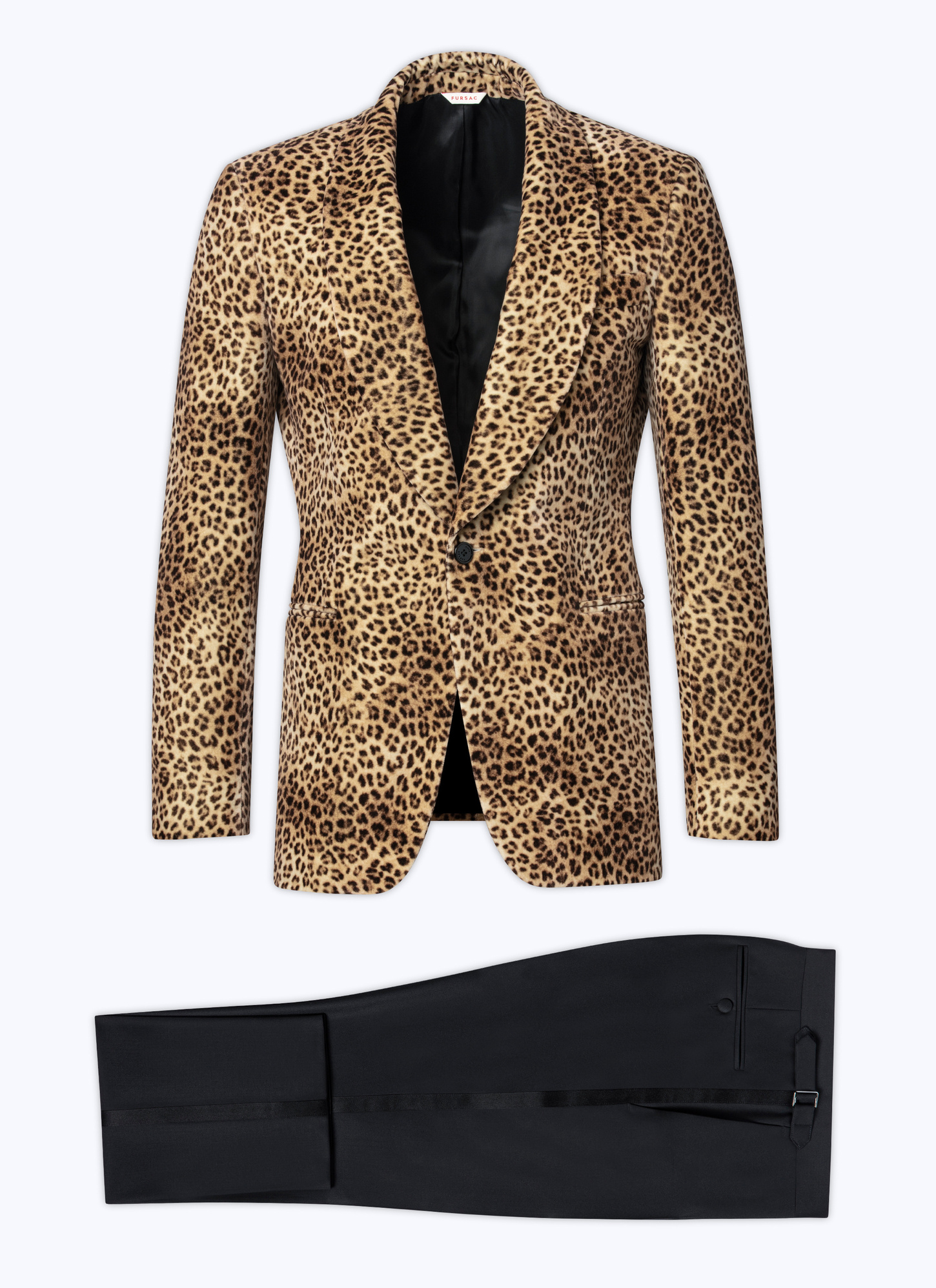 Men's tuxedo leopard print velvet Fursac - S3AVOP-AC61-11