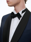 Navy blue wool tuxedo with micro design - PERS3VERT-PC64/31