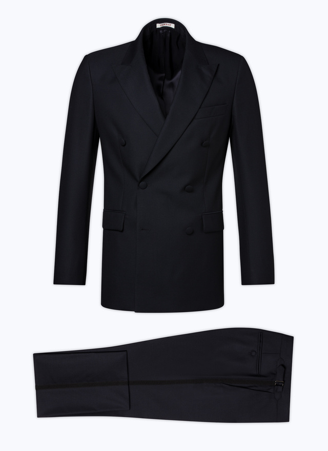 Men's blue, navy blue virgin wool faille tuxedo Fursac - S3DSMO-RC47-30