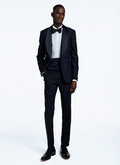 Navy blue wool tuxedo with belt - S3VOKS-RC47-30