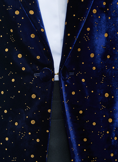 Men's blue, navy blue velvet tuxedo Fursac - S3ACOZ-AC64-31