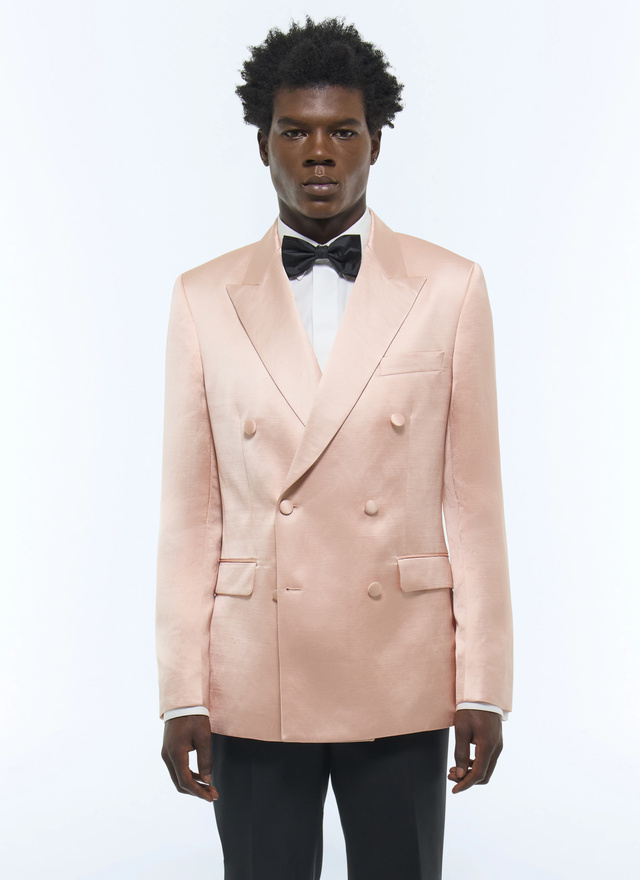 Men's tuxedo pale pink satin canvas Fursac - V3FSMO-FC11-F007