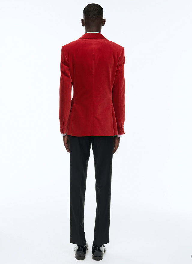Men's red, bordeaux velvet tuxedo Fursac - 23ES3BERT-BC40/79