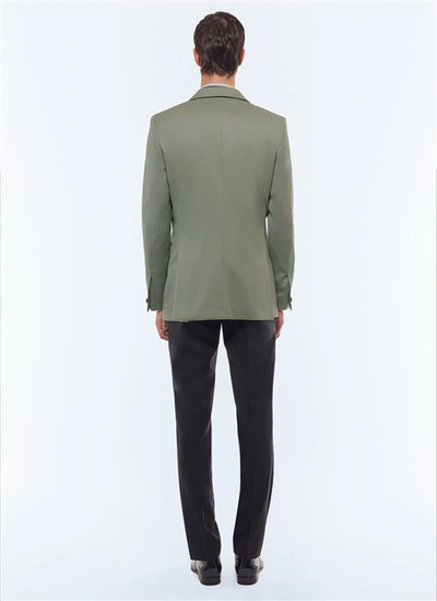 Men's green virgin wool faille tuxedo Fursac - V3FERT-GV48-H005