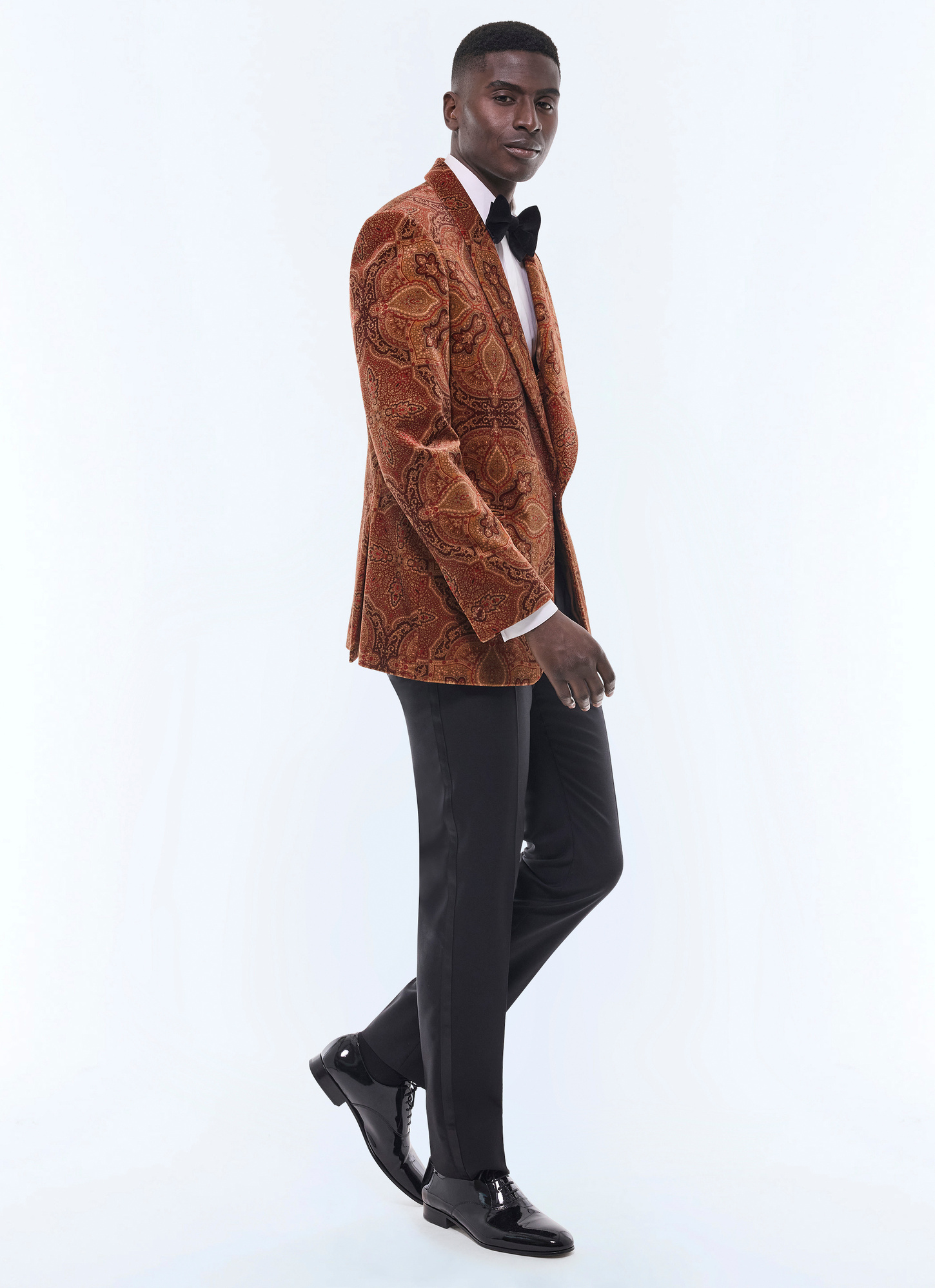 Men's tuxedo brick red velvet Fursac - S3FERT-CC55-G004