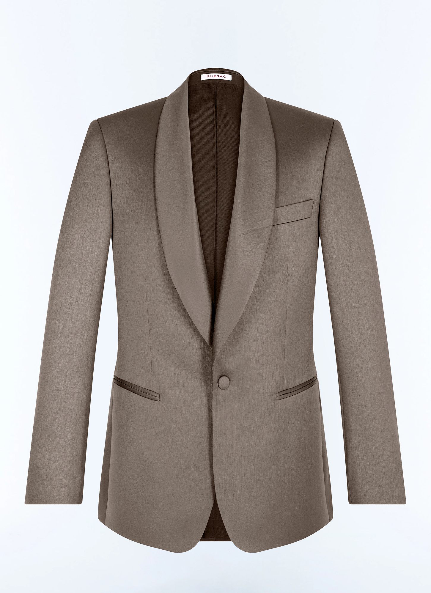 Men's brown certified virgin wool faille tuxedo Fursac - V3FERT-GV48-G014