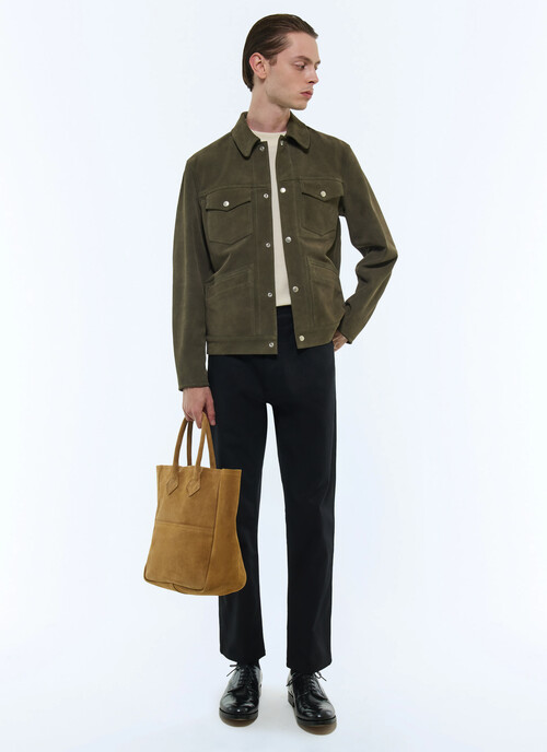 Suede trucker jacket