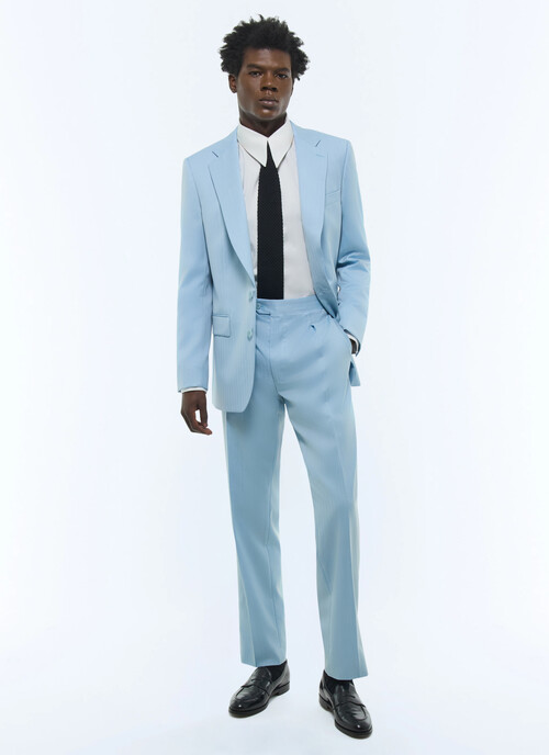 Fitted herringbone serge suit