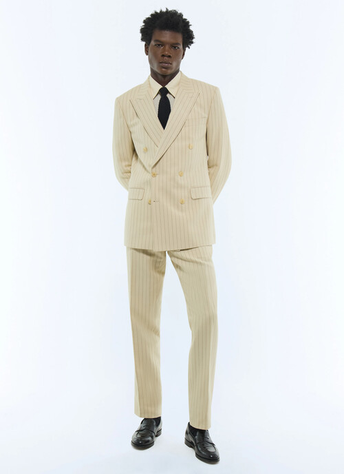 Cotton and linen double-breasted suit
