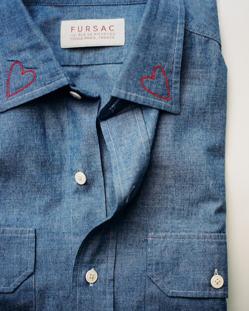 Cotton chambray overshirt