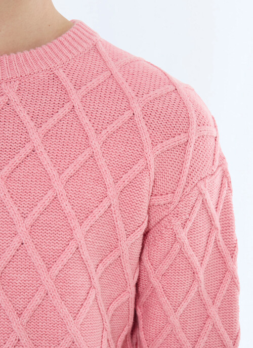 Cotton and wool cable knit sweater