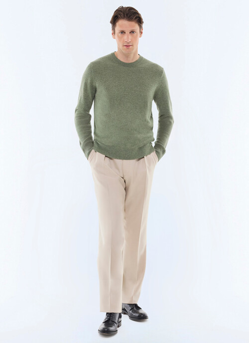 Wool and cotton zip cardigan