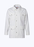 Veste 4 poches blanche en toile de polycoton - 23EM3BELO-BM14/01