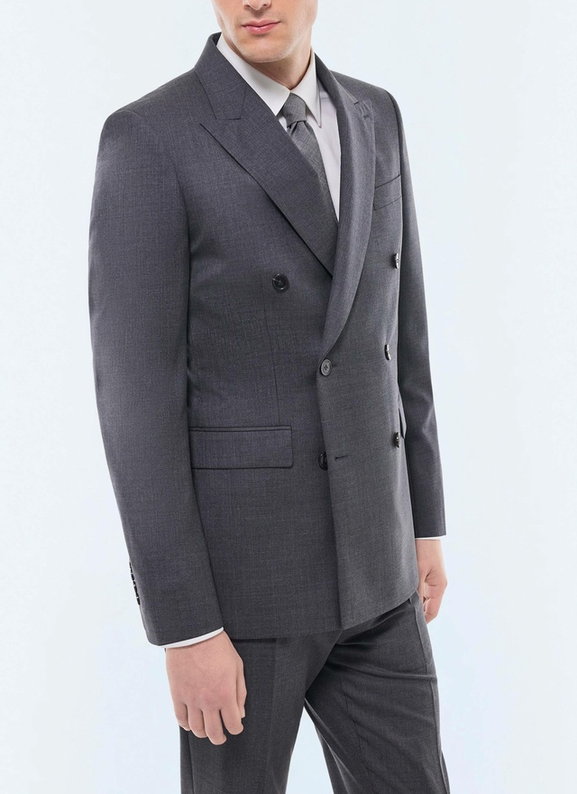 Veste homme gris anthracite laine vierge fil à fil Fursac - V3FOCA-CC64-B029