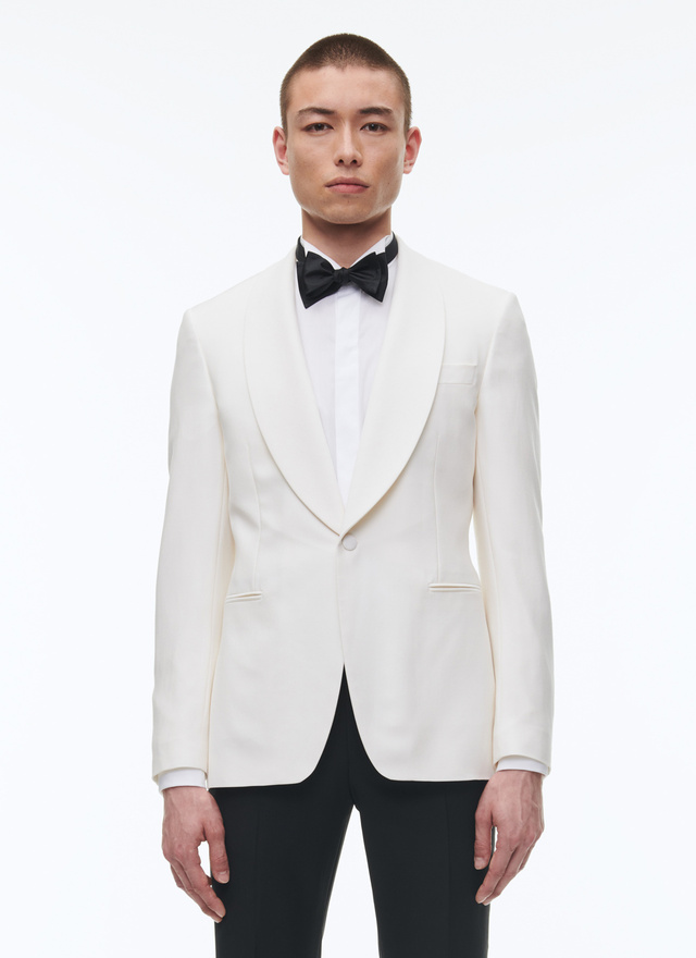 Veste homme ecru laine vierge certifiée Fursac - V3FERT-FV48-A002