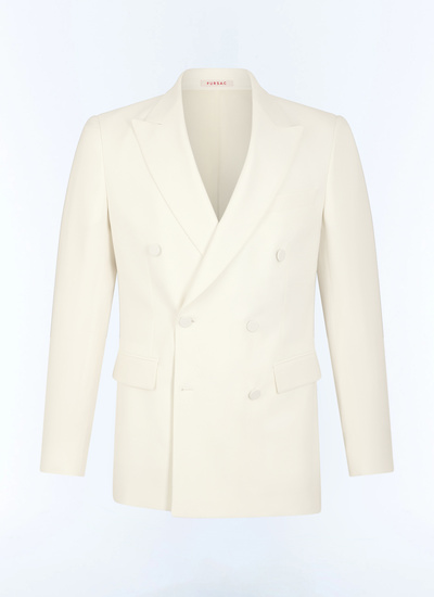 Veste blanc homme tissu principal: 100% laine viergedessous col: 80% polyester, 20% viscosedoublure corps: 100% viscose Fursac - V3LIMO-GV48-A002