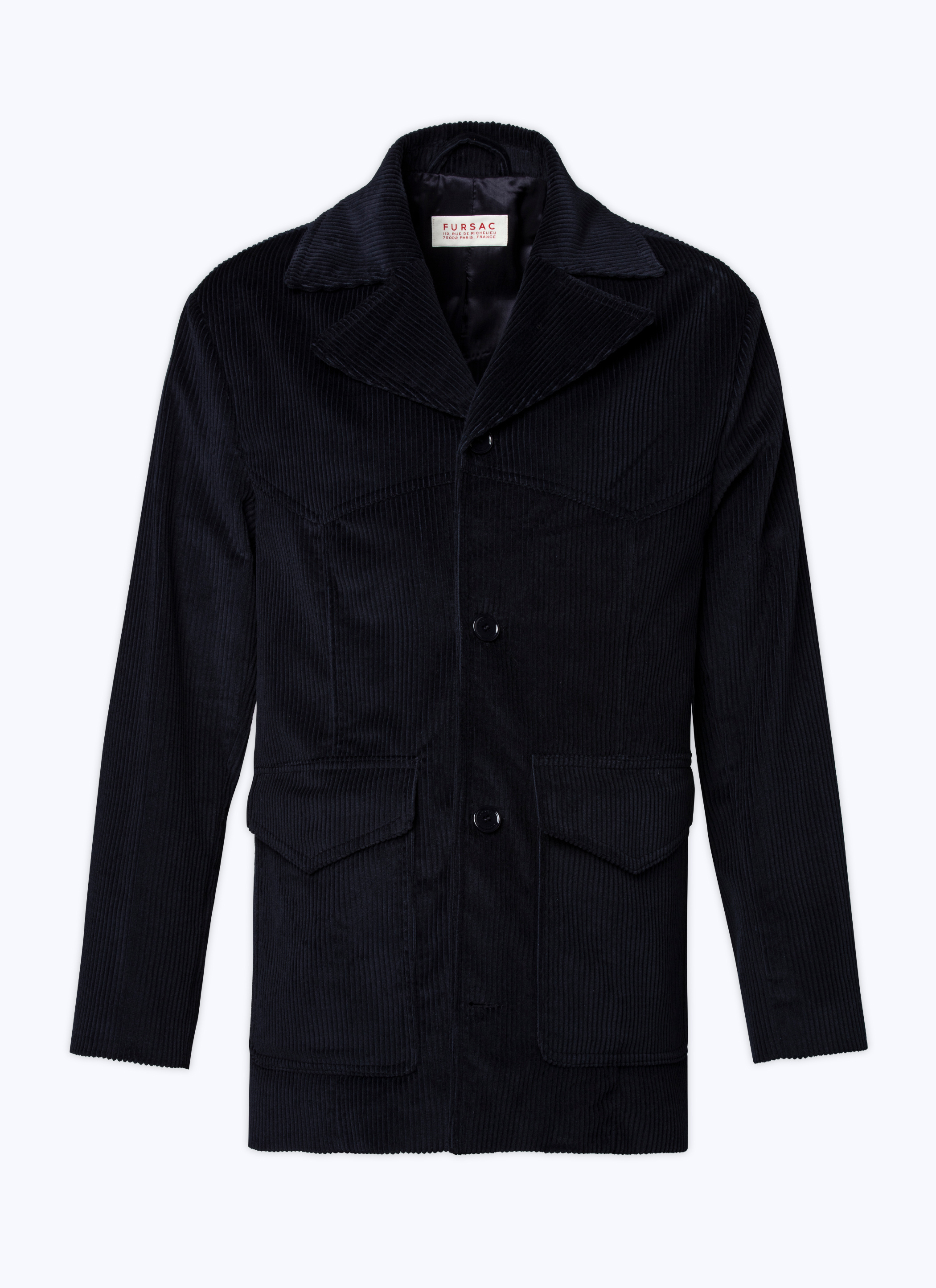 FURSAC - Veste en velours côtelé - Homme - Taille L - Bleu