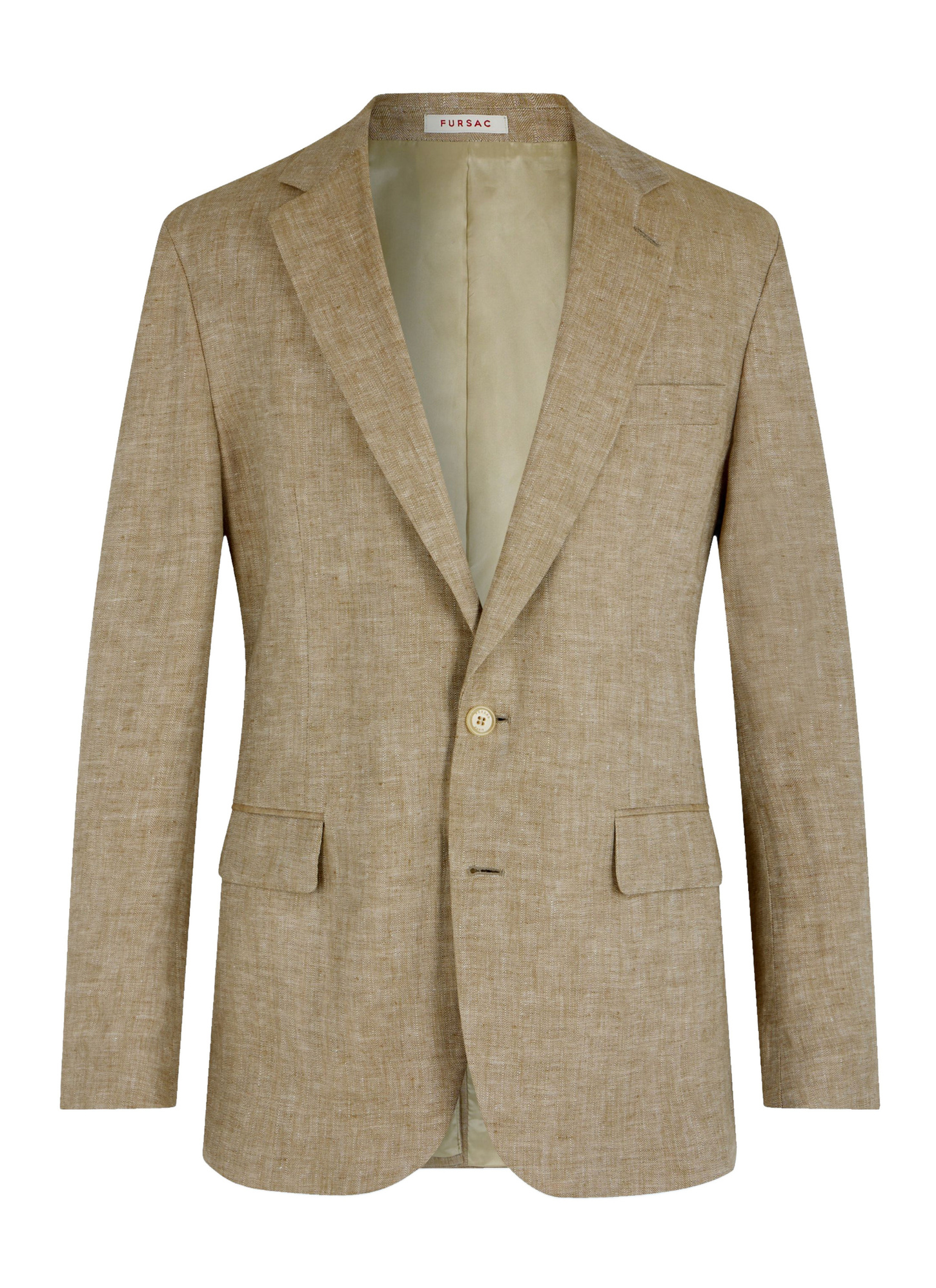 Veste beige homme serge de lin certifié Fursac - V3FRAT-FX07-A008